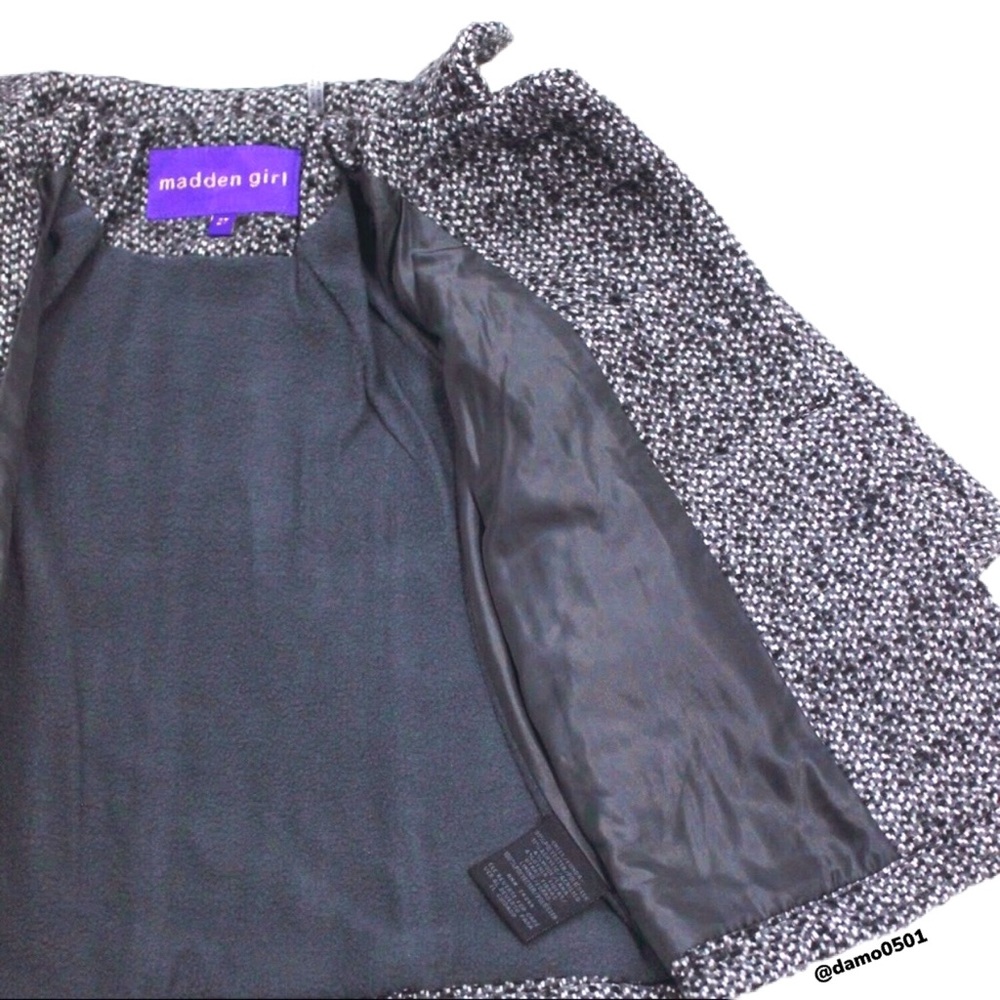 NWT Madden Girl Marble Faux Wool Textured Zip Coat - Picture 3 of 7